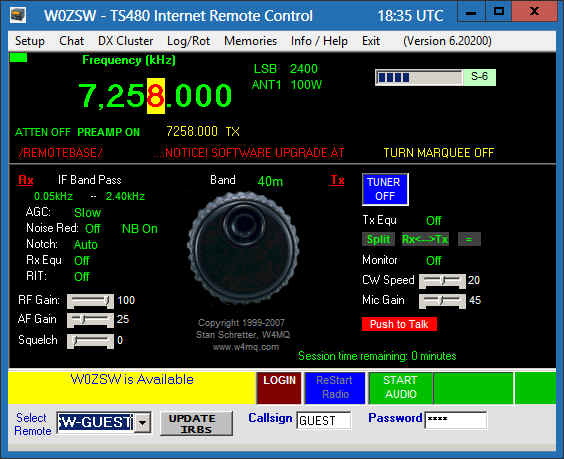 Screenshot of w4mq client 6.20200